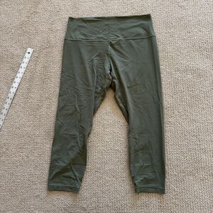 Lululemon Leggings Womens 14 Green High Rise Crop Ankle Yoga Nylon Stretch